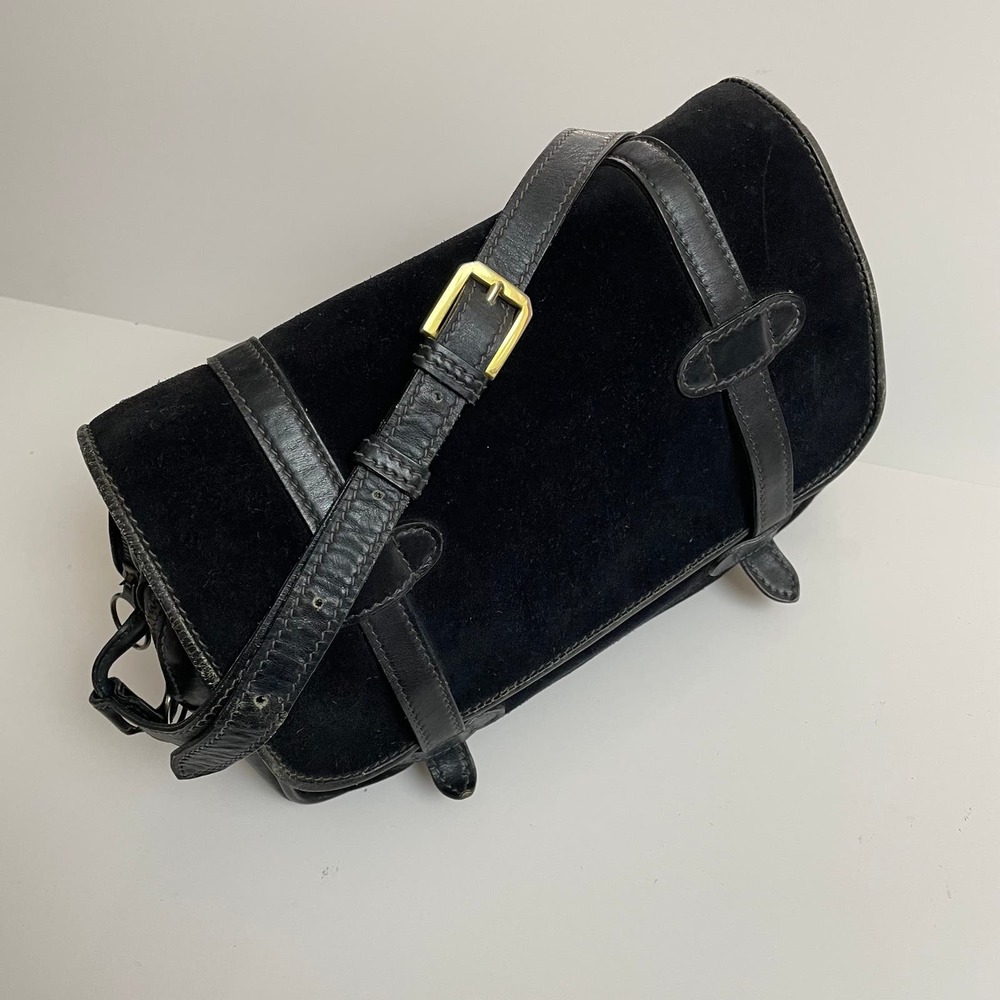 Gucci Vintage Suede Leather Messenger Bag Antique Rare item